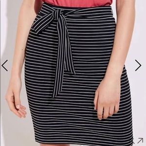 LOFT Black and white striped pencil skirt